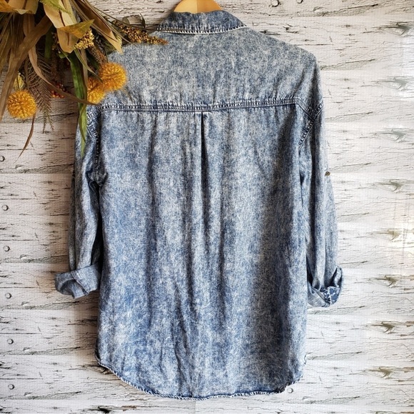 Life in Progress | Acid Wash Denim Studded Shirt. - Picture 4 of 5